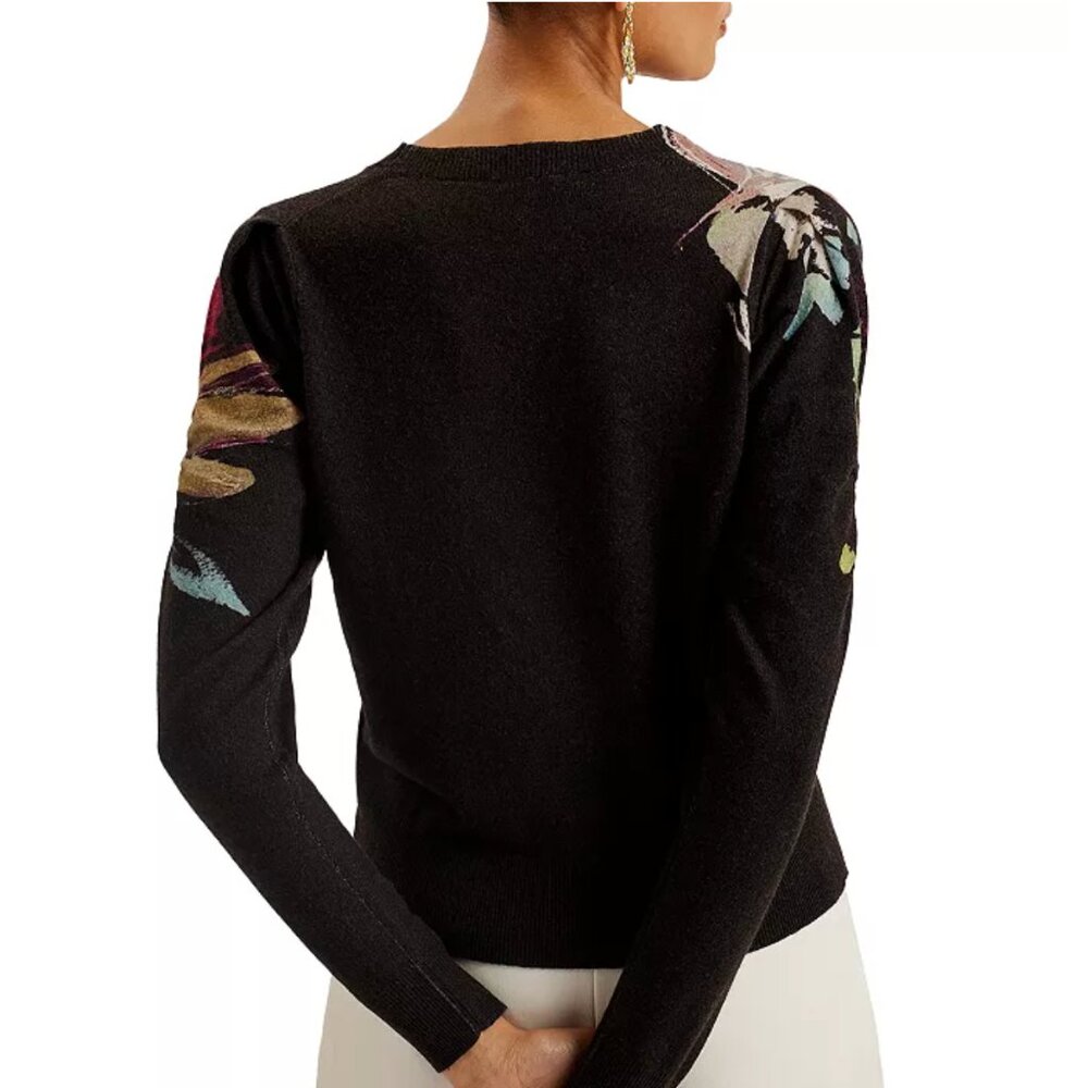 Ted Baker Pleated Long Sleeve Printed Sweater New Without Tags - Picture 2 of 9